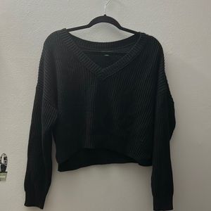 Wild Fable Black Crop Knitted Sweater